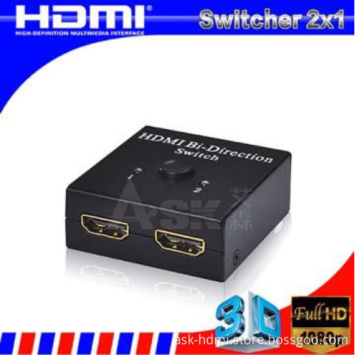 HDMI switcher box 2 input 1 output